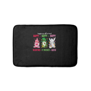 Gnome Happy Valentine St Patrick Easter Happiness  Bath Mat