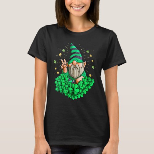 Gnome Hippie Leprechaun Shamrock Patty Day Gnome S T_Shirt