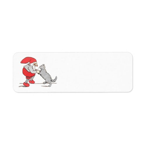 Gnome Holding Cat Paws Label