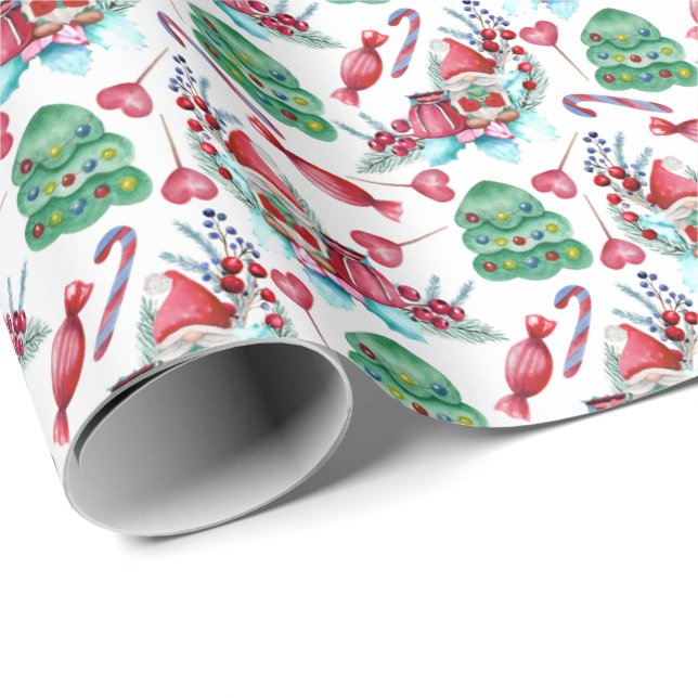 Gnome Holiday Joy Christmas Wrapping Paper (Roll Corner)