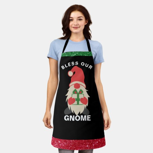 Gnome Holidays Personalized Christmas Blessing Apron