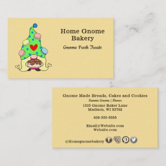 Gnome Hometown Bakery Pastry Cakes Sweet Treats Business Card