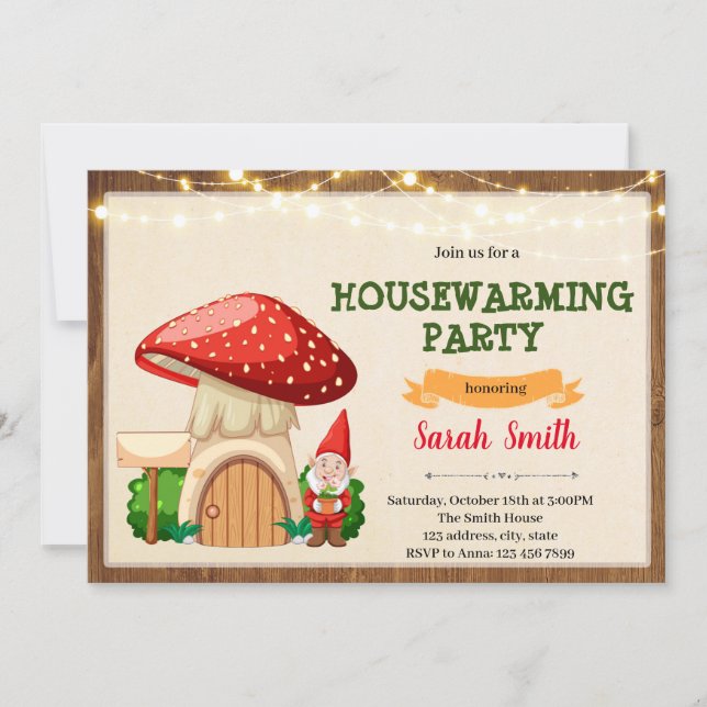 Gnome housewarming invitation (Front)