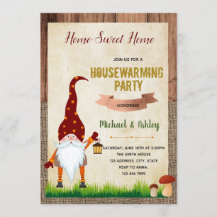 Gnome housewarming party invitation