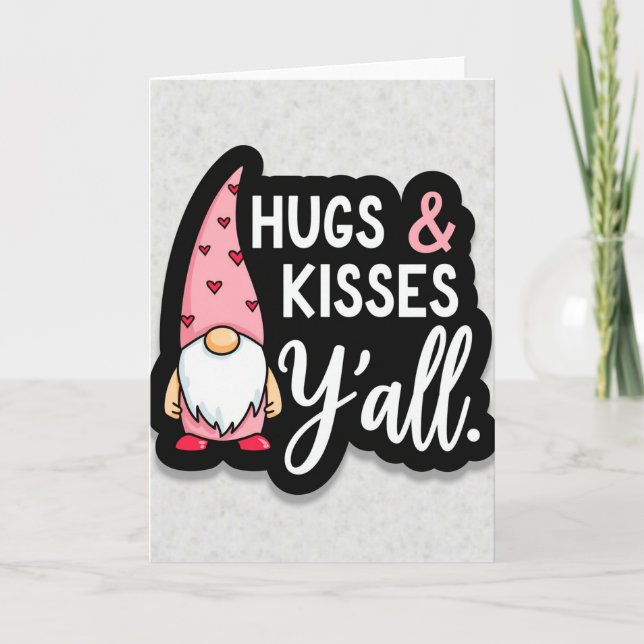 Gnome Hugs Kisses Yall Card (Front)