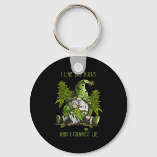 Gnome I Like Big Buds And I Cannot Lie Weed Stoner Keychain