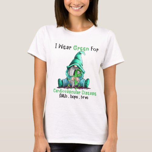 Gnome I wear green for Cardiovascular Disease T_Shirt