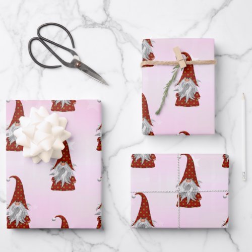 Gnome in a Red Suit Wrapping Paper Sheets