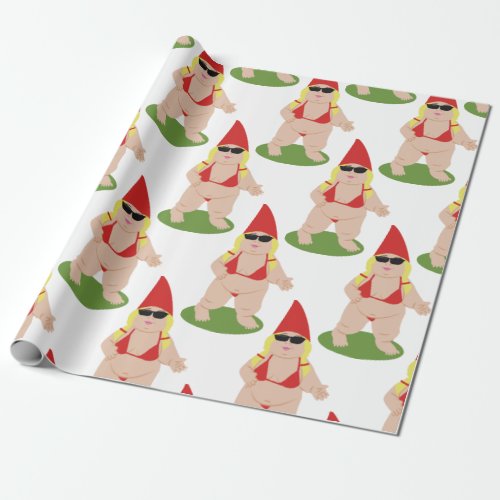 Gnome In Bikini Wrapping Paper
