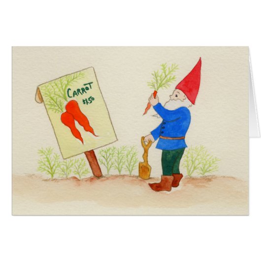 Gnome in garden cards (Front Horizontal)