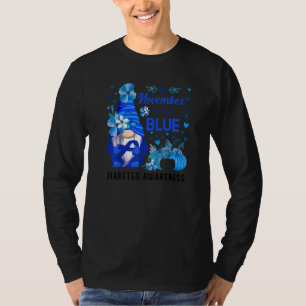 Gnome In November We Wear Blue Diabetes Awareness T-Shirt