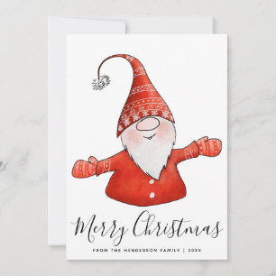 Gnome in Red 2025 Calendar Merry Christmas Nordic Holiday Card