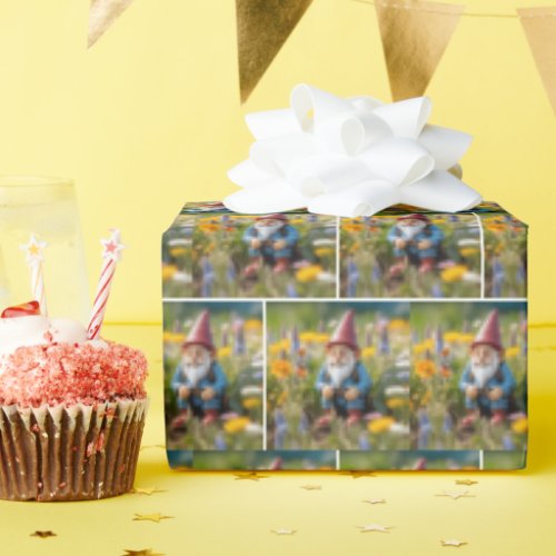 Gnome In Summer Garden Wrapping Paper