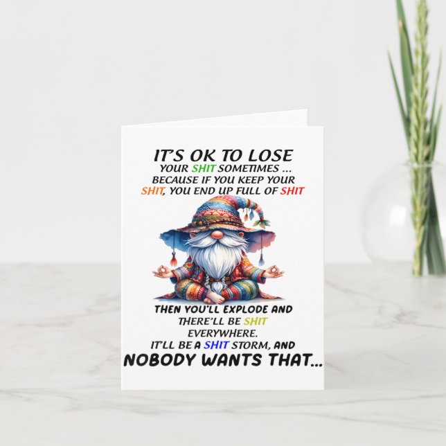 Gnome It's Ok To Lose Your Sometimes Because If Yo Card (Front)