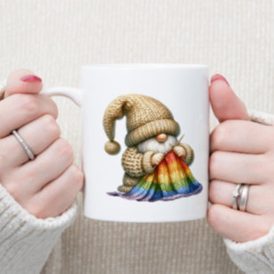 Gnome Knitting  Coffee Mug