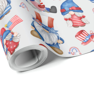 Gnome Labor Day America Celebration Day Wrapping Paper