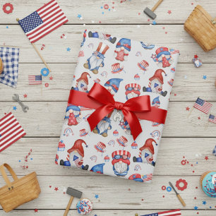 Gnome Labor Day America Celebration Day Wrapping Paper Sheets