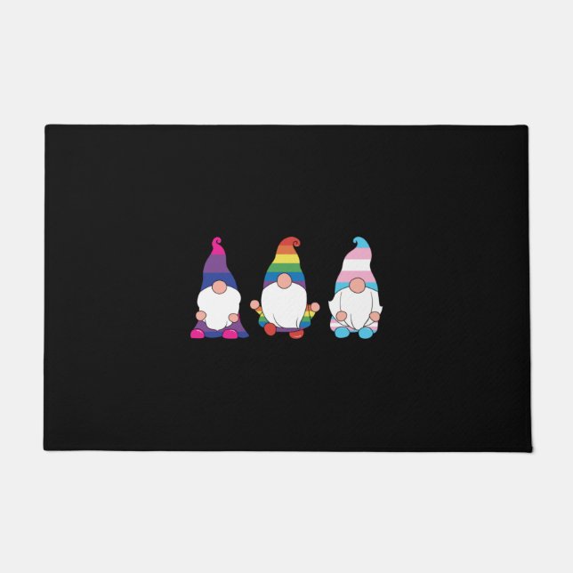 Gnome LGBTQ Bisexual Transsexual Ally Doormat (Front)