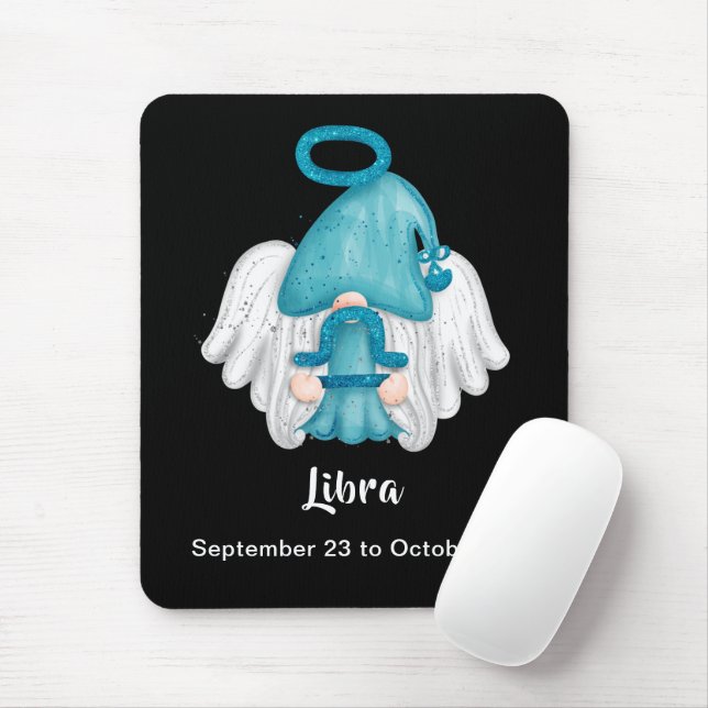 Gnome Libra Astrology Sign Angel Mouse Pad (With Mouse)