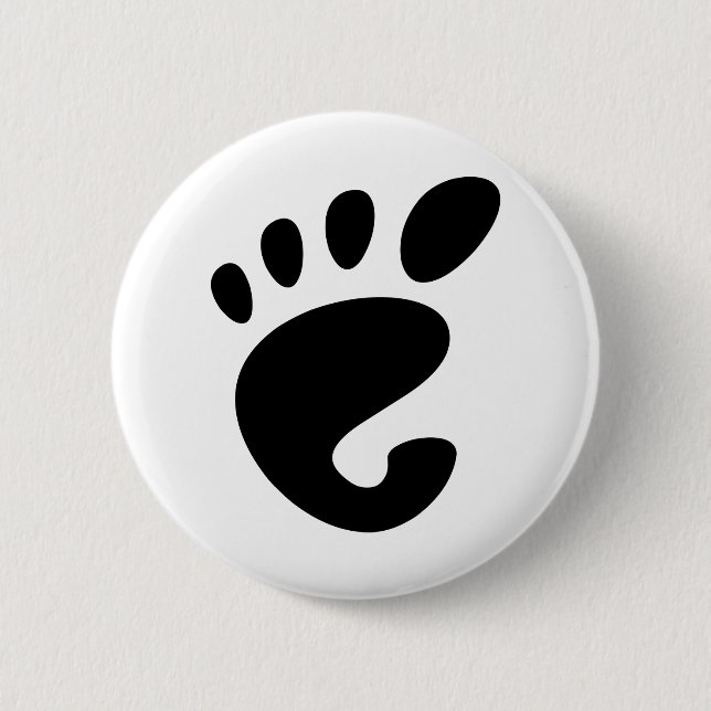 Gnome - Linux - OSS FSF  Pinback Button (Front)
