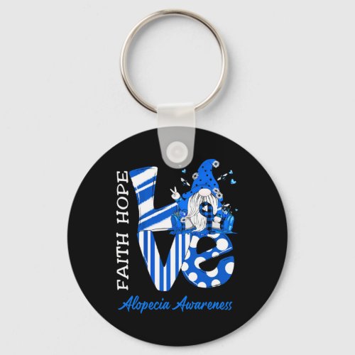 Gnome Love Alopecia Awareness  Keychain