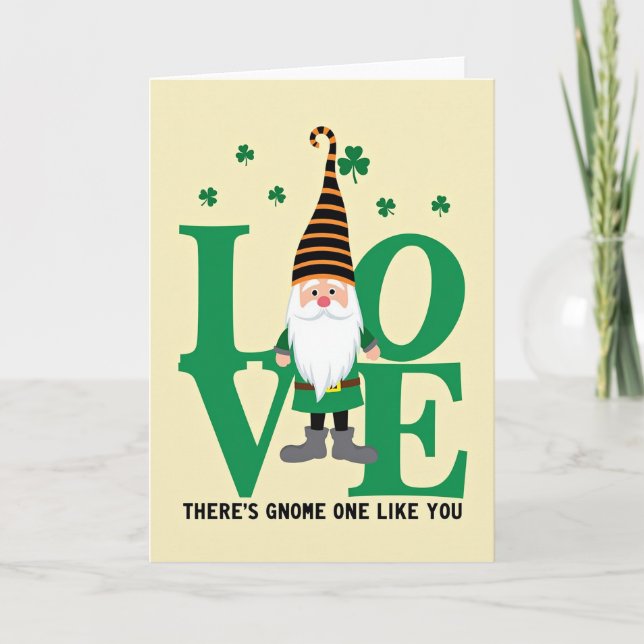 Gnome Love Greeting Card (Front)