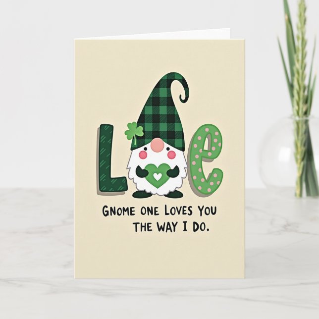 Gnome Love Heart Pattern Card (Front)