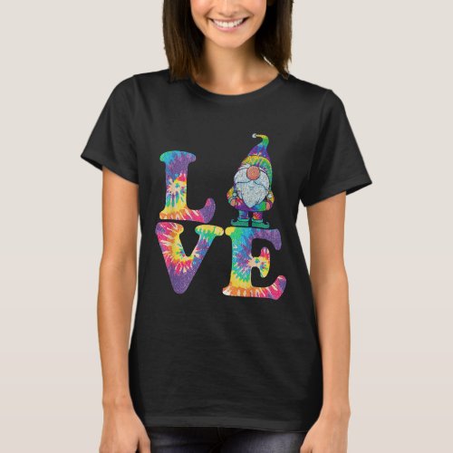 Gnome Love Hippie Gnomes Tie Dye Retro Style Vinta T_Shirt