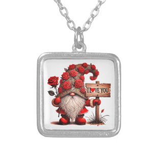 Gnome Love-Necklace Silver Plated Necklace