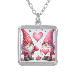 Gnome Love-Necklace Silver Plated Necklace
