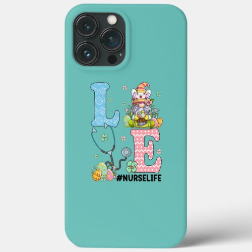 Gnome Love Nurse Life Easter Bunny Ears Easter iPhone 13 Pro Max Case