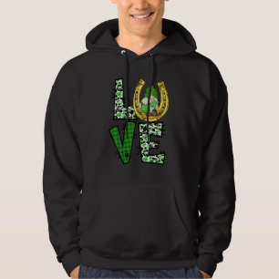 Gnome Love St. Patrick's Day Leopard Buffalo Plaid Hoodie