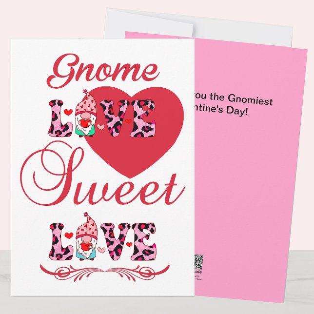 Gnome Love Sweet Love Valentines  Holiday Card (Gnome Love Sweet Love Valentines Holiday Card)