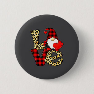 Gnome Love Valentine Gnomes Valentines Day Men Wom Button