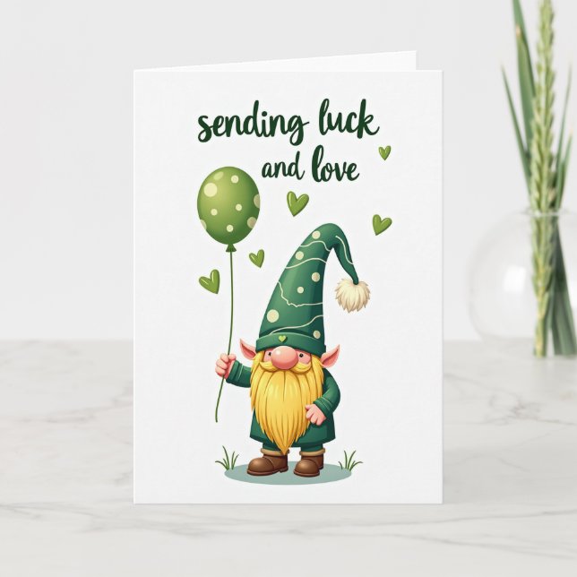 Gnome Luck And Love Card (Front)