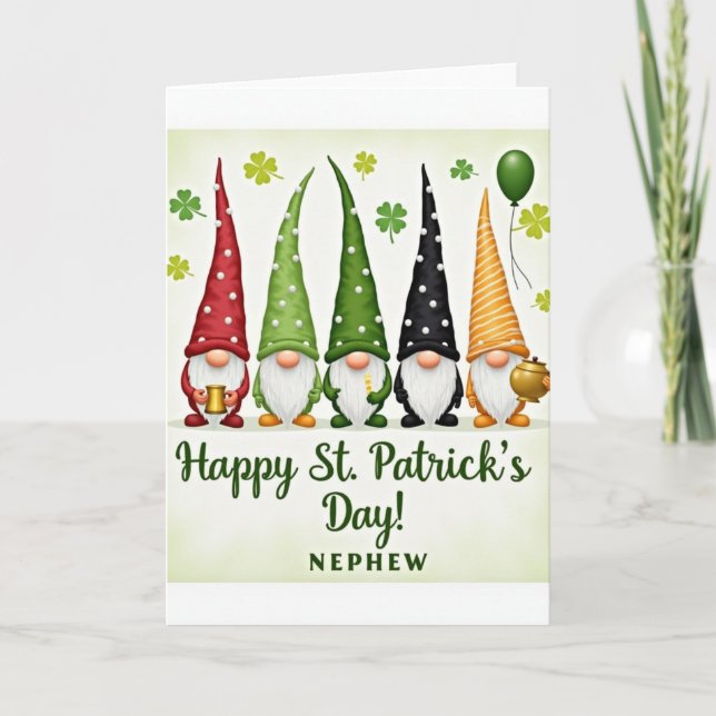 Gnome Luck Faux Gold Foil Card (Front)