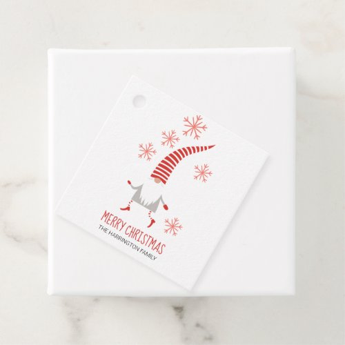 Gnome Merry Christmas And Snowflakes Gift Tags