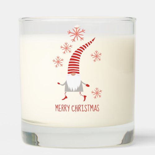 Gnome Merry Christmas And Snowflakes Scented Candle
