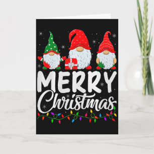 Gnome Merry Christmas Pajamas Matching Family Grou Card