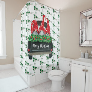 Gnome Merry Christmas Shower Curtain
