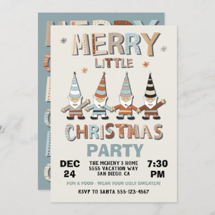 Gnome Merry Little Christmas Party Invitation