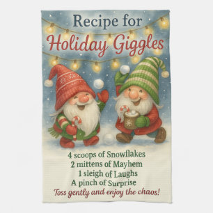 Gnome Mischief Recipe Kitchen Towel