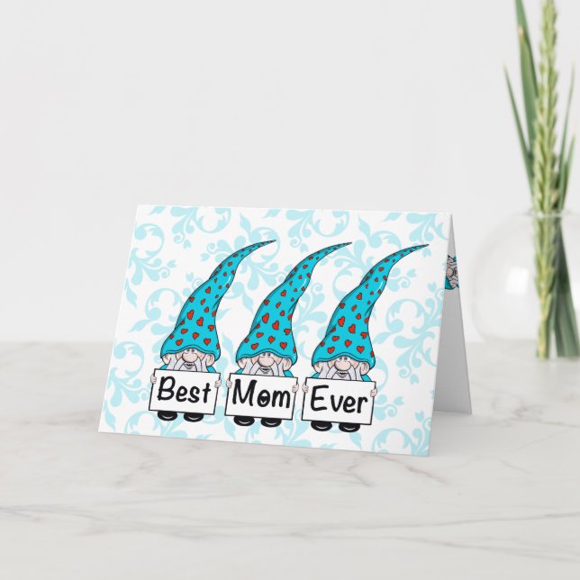 Gnome Mother's Day Best Mom Ever Holiday Card (Front)