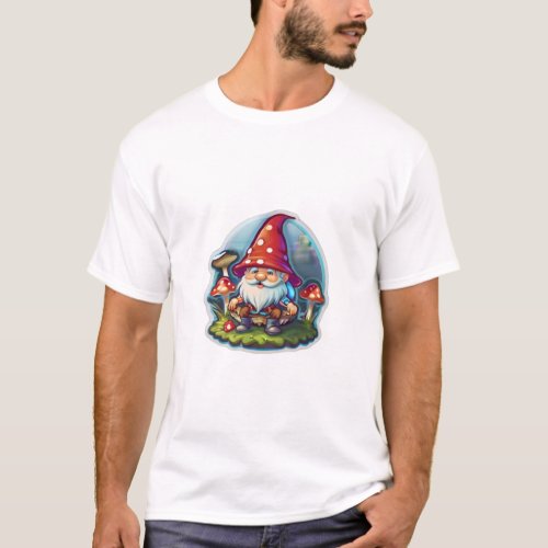  Gnome  Mushroom Delights Enchanting  T_Shirt