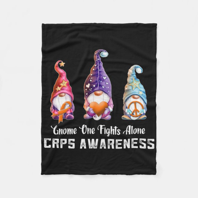 Gnome Nobody Fights Rsd Crps Awareness Alone Crps  Fleece Blanket (Front)