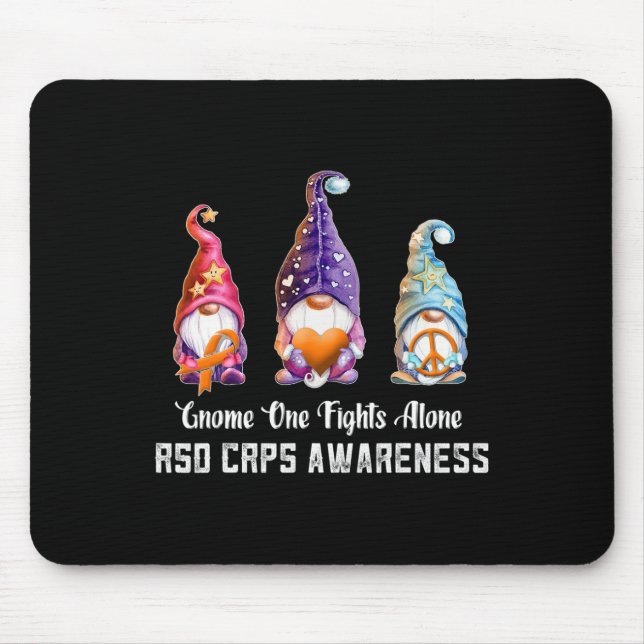 Gnome Nobody Fights Rsd Crps Awareness Alone Rsd C Mouse Pad (Front)