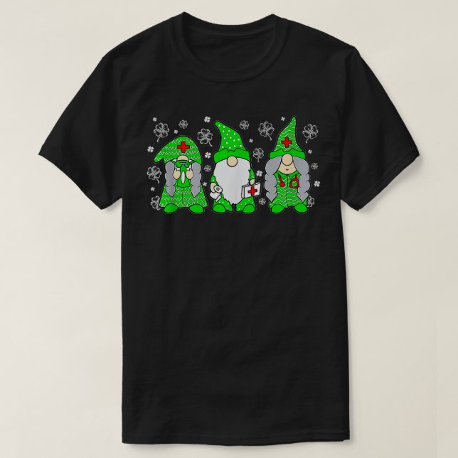 Gnome Nurses Saint Pattys Scrub Nurse St Patricks  T-Shirt (Design Front)