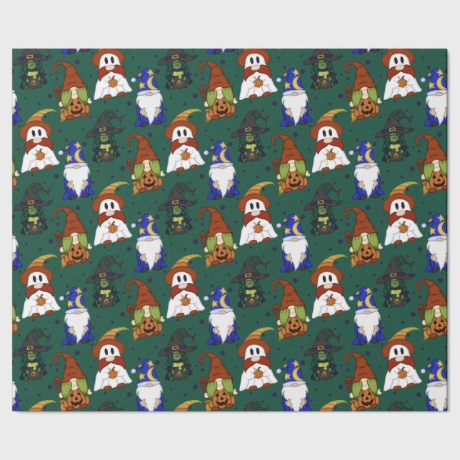 Gnome-o-Ween (Medium) Wrapping Paper (Seam)