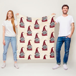 Gnome On Beige Background Fleece Blanket