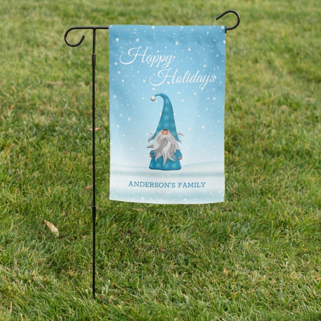 Gnome on Snow Garden Flag (In SItu)